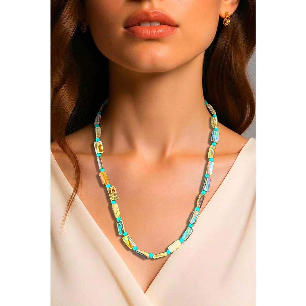 Native American Abalone and Glass Bead Necklace